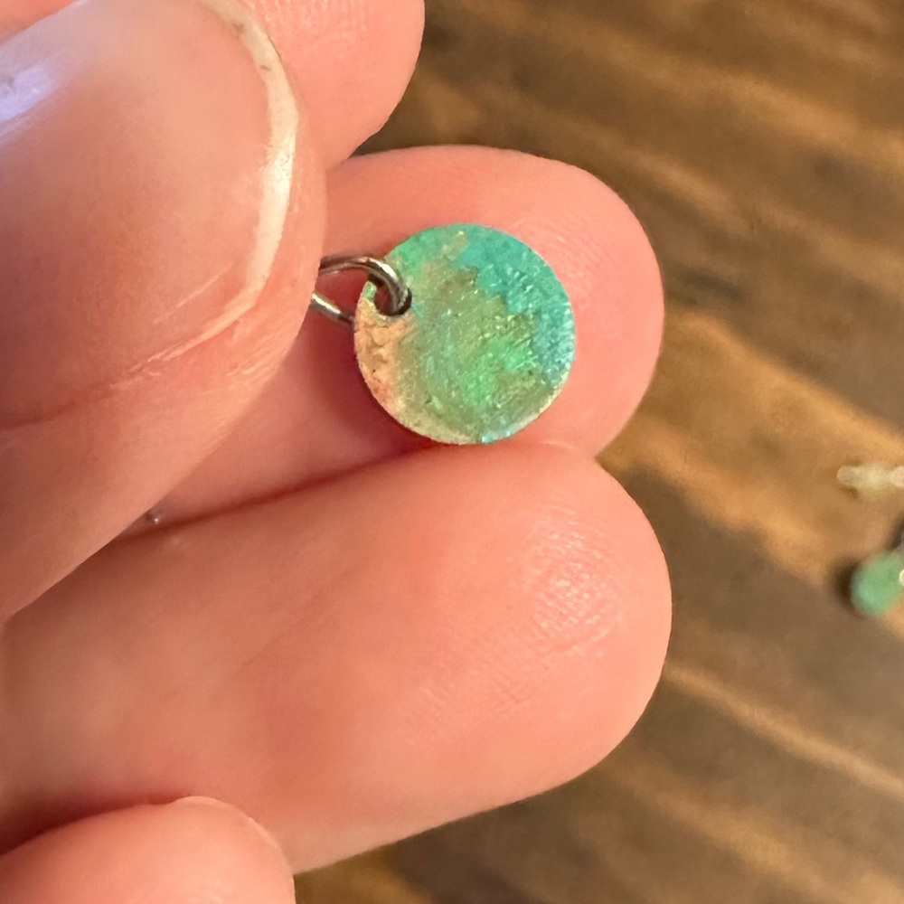 Copper Drop Earrings - Picture 3 of 3